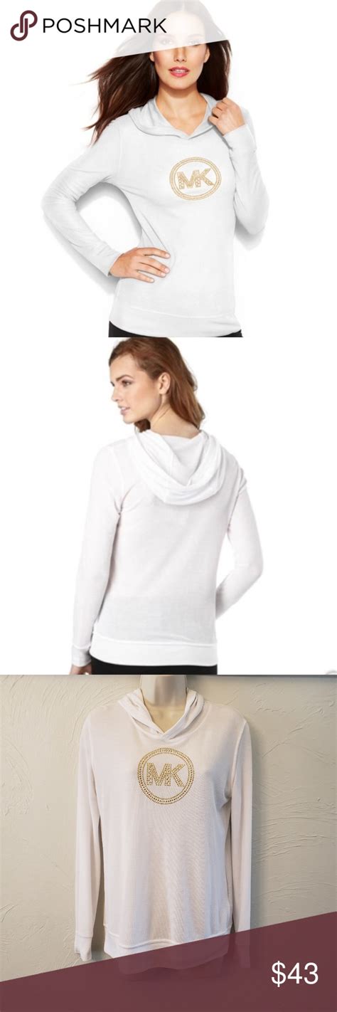 michael kors white t shirts|Michael Kors thermal hoodie.